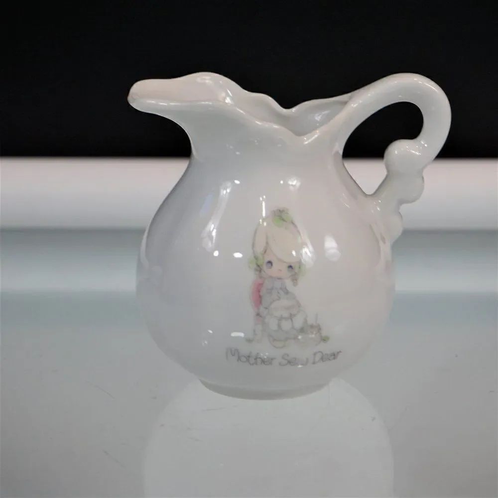 Precious Moments Mother Sew Dear Mini Pitcher 1986 Samuel J Butcher Enesco Japan